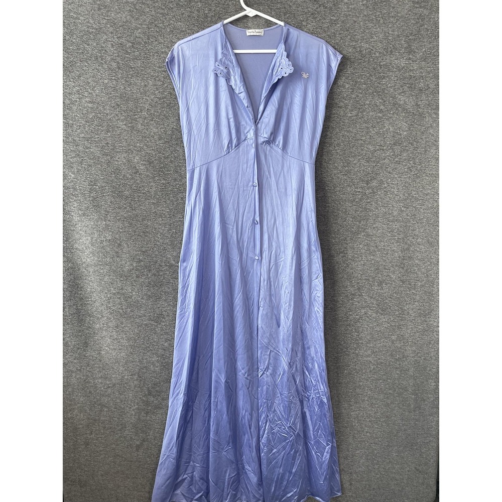 Vintage Diane Von‎ Furstenberg Gown Womens Medium? Purple Satin Button Chemise
